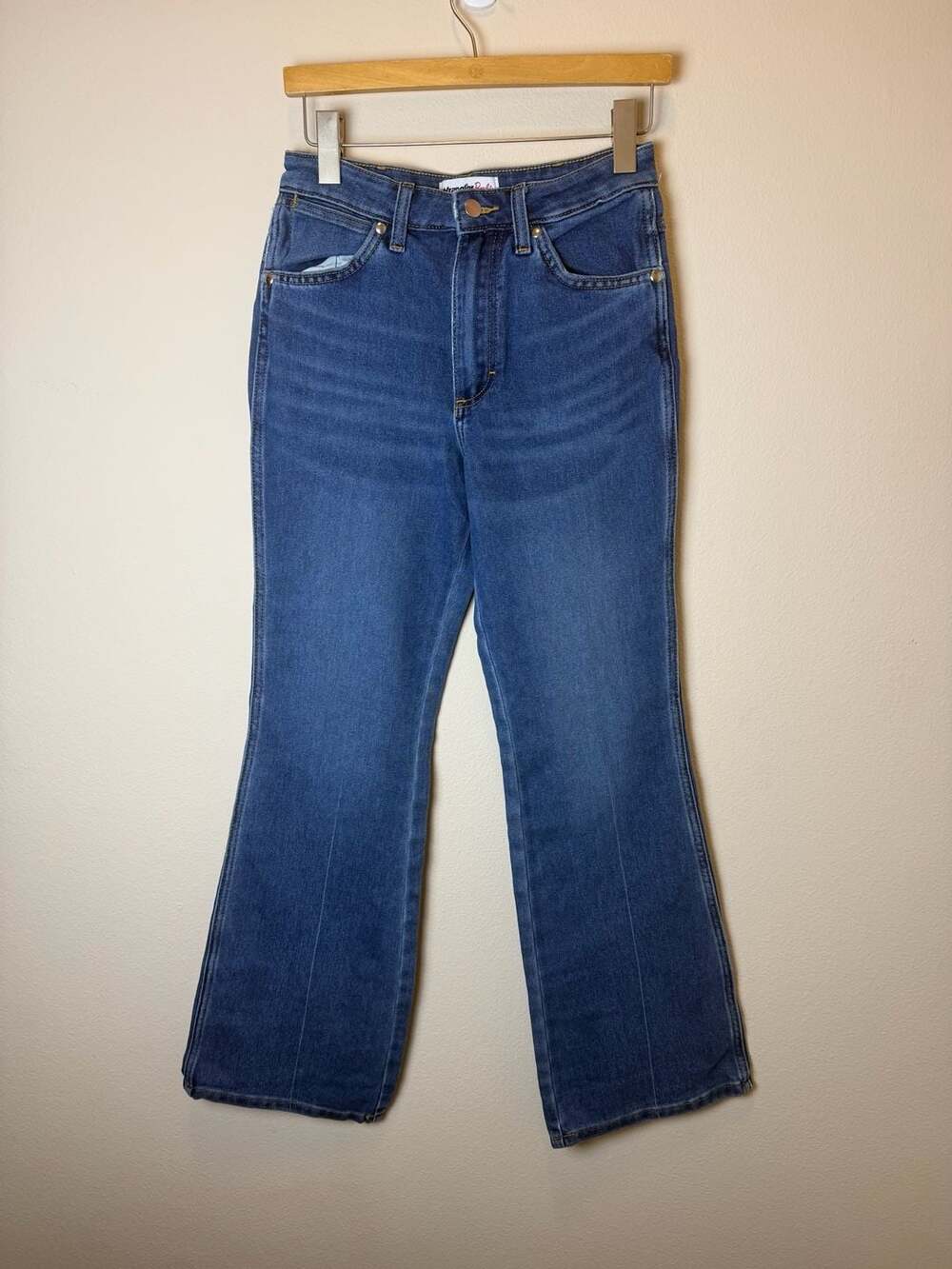 Wrangler Barbie Flare Jeans Size 27 Blue Denim High Rise
